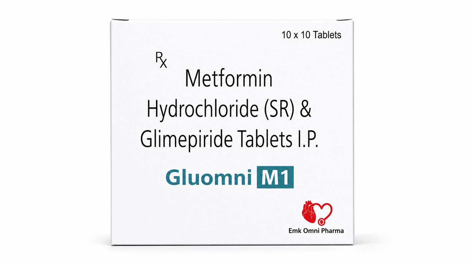 Gluomni M1 — Metformin Hydrochloride IP 500 mg in sustained release form and Glimepiride IP 1 mg, along with approved excipients | Uses, Composition, Dosage & Storage | EMK Omni Pharma