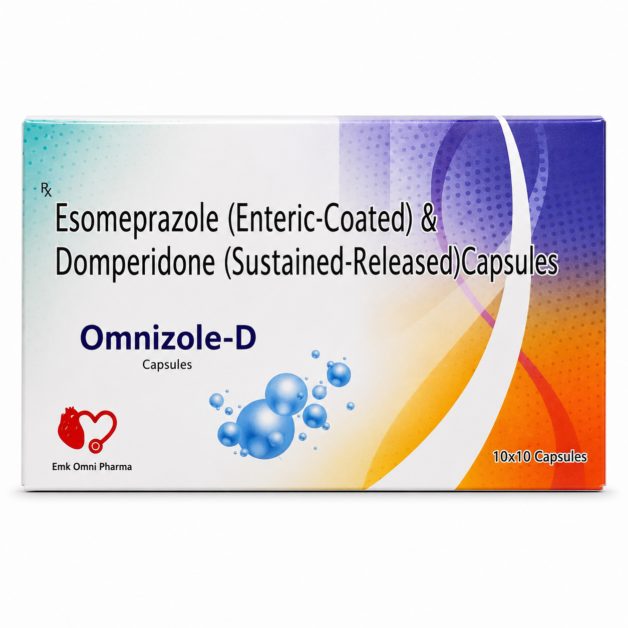 Omnizole-D — Omeprazole IP 20 mg (as gastro-resistant pellets) and Domperidone IP 10 mg (as prolonged-release pellets), along with approved excipients | Uses, Composition, Dosage & Storage | EMK Omni Pharma