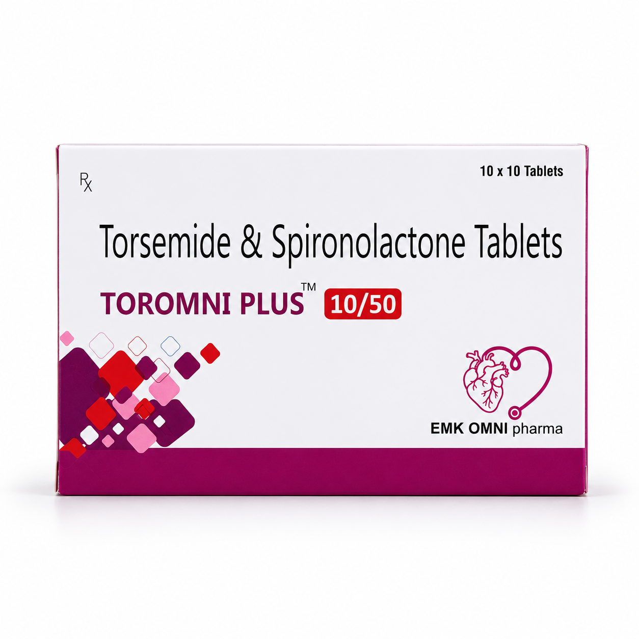 Toromni Plus 10/50 — Torsemide and Spironolactone and is marketed by EMK Omni Pharma | Uses, Composition, Dosage & Storage | EMK Omni Pharma